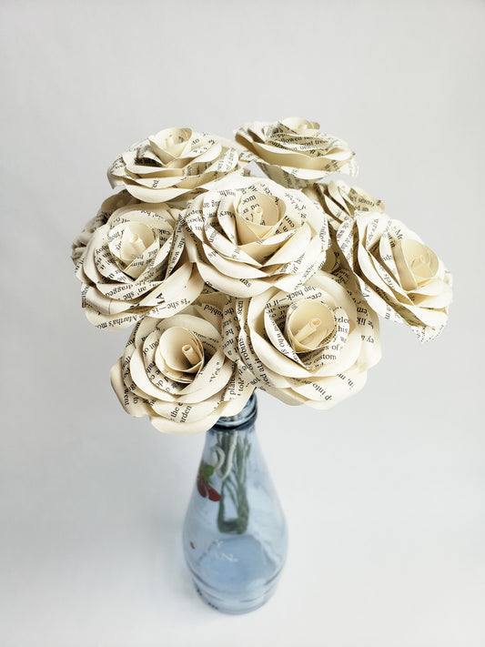 book page paper rose flower bouquet - Novel Blossoms Co