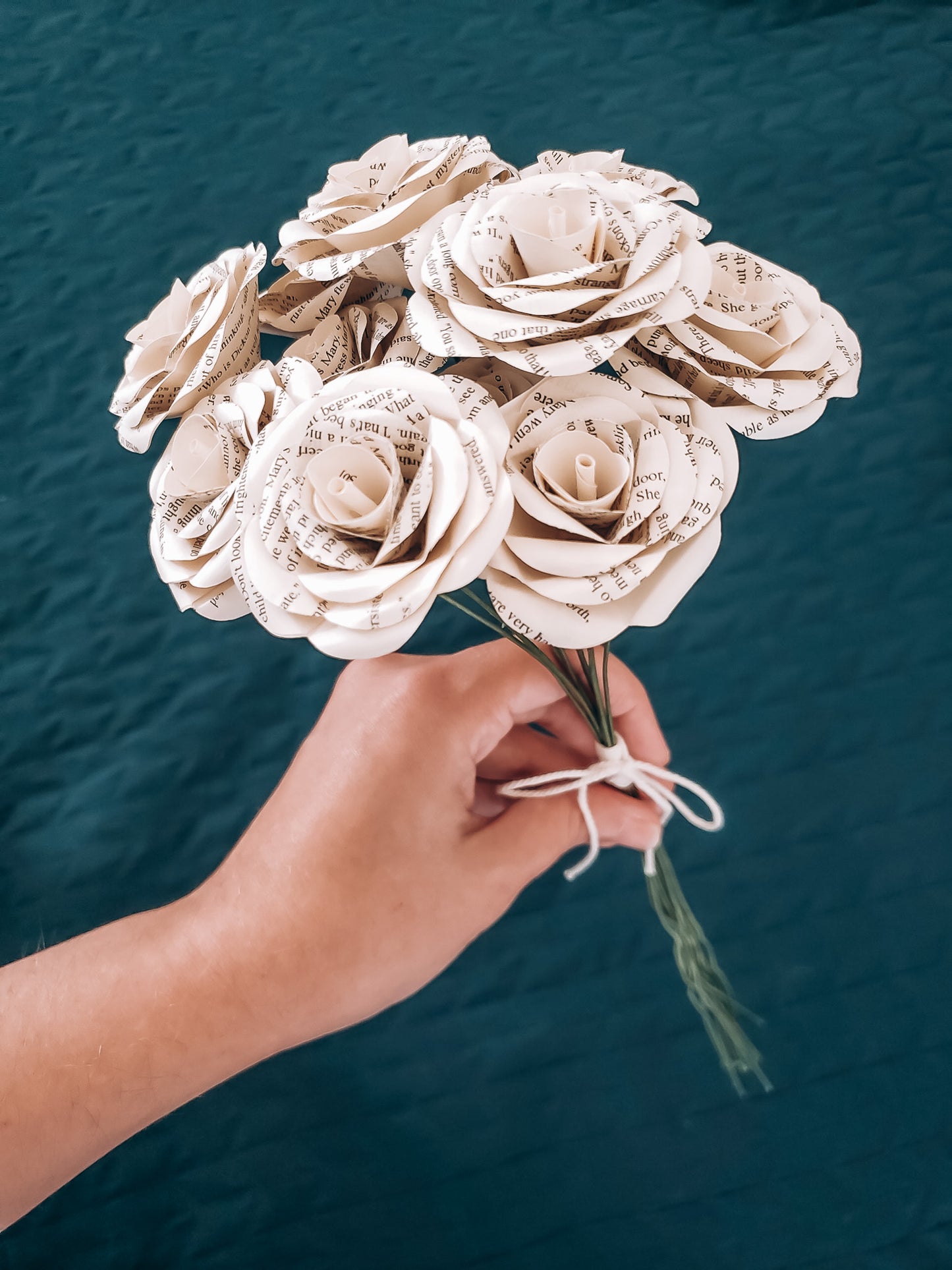 book page paper rose flower bouquet - Novel Blossoms Co