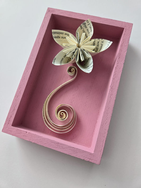 Small Framed Paper Flower Art - Starflower