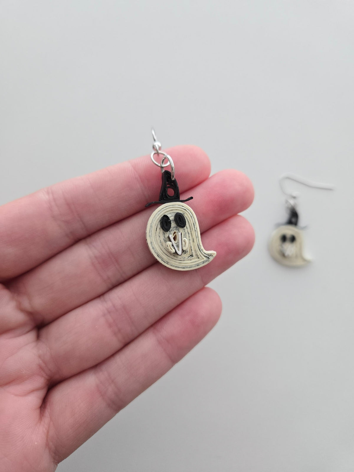 Ghost Bookish Earrings, Book Page Paper Art Jewelry, Fall Halloween Book Lover Gift, Lightweight Dangle Earrings (Copy)