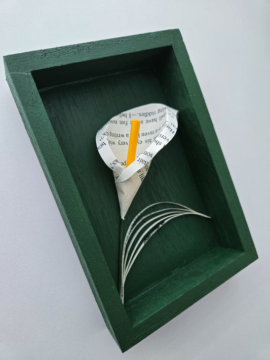 Small Framed Paper Flower Art - Calla Lily