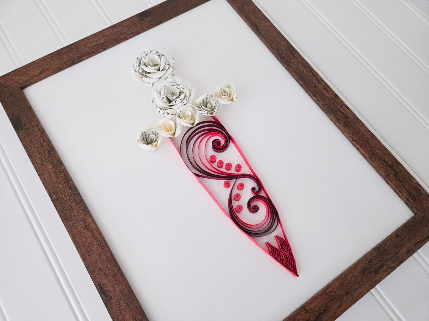 Large Framed Paper Flower Art - Poppy's Dagger Design