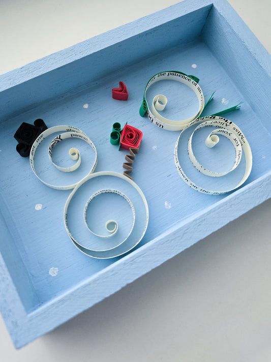 Small Art Piece - Book Page Snowman