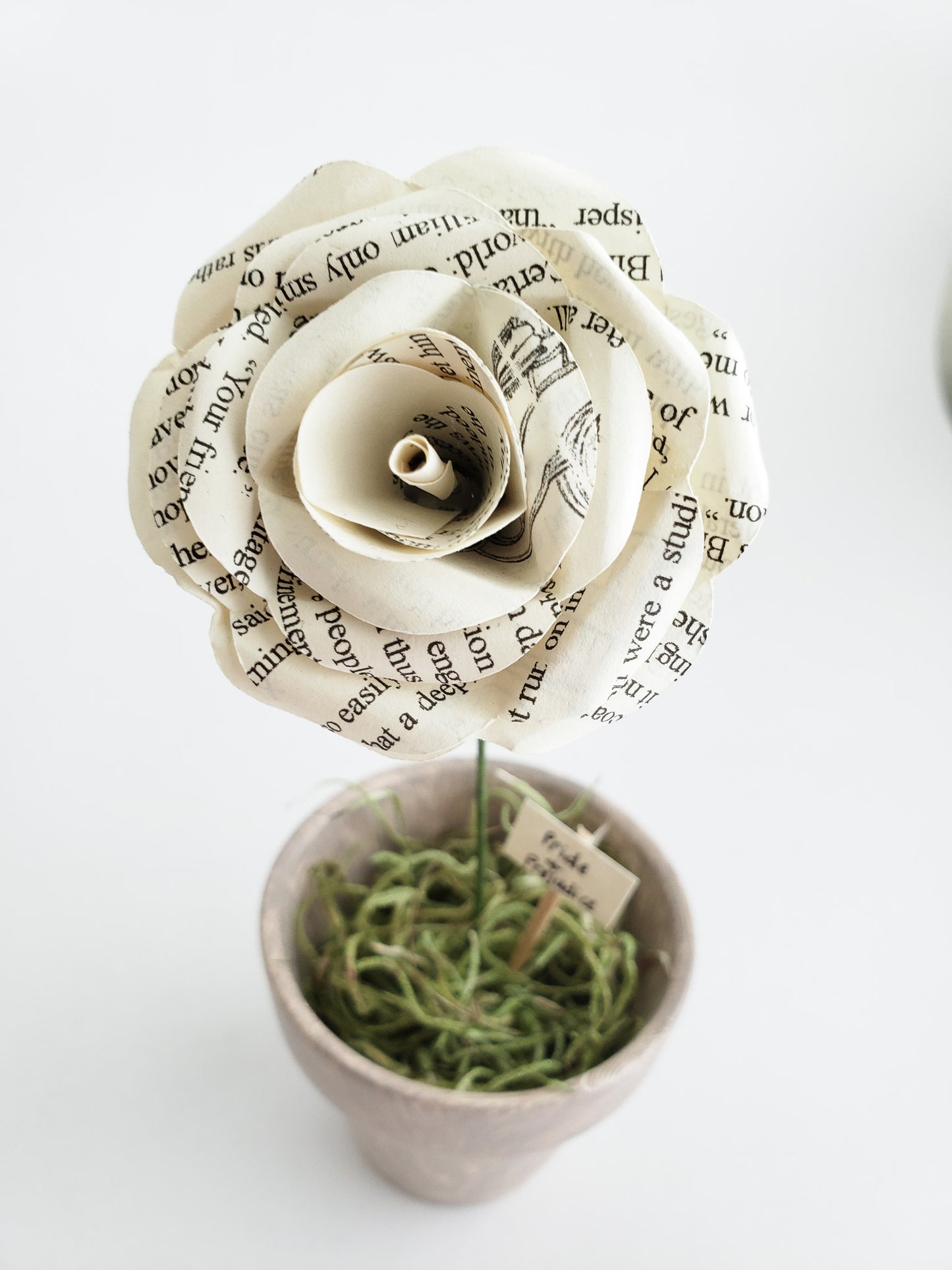 Book Page Paper Flower Bouquet - Roses