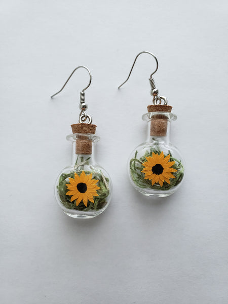 Sunflower Earrings For Women Bohemian Handmade Sunflower Drop Dangle