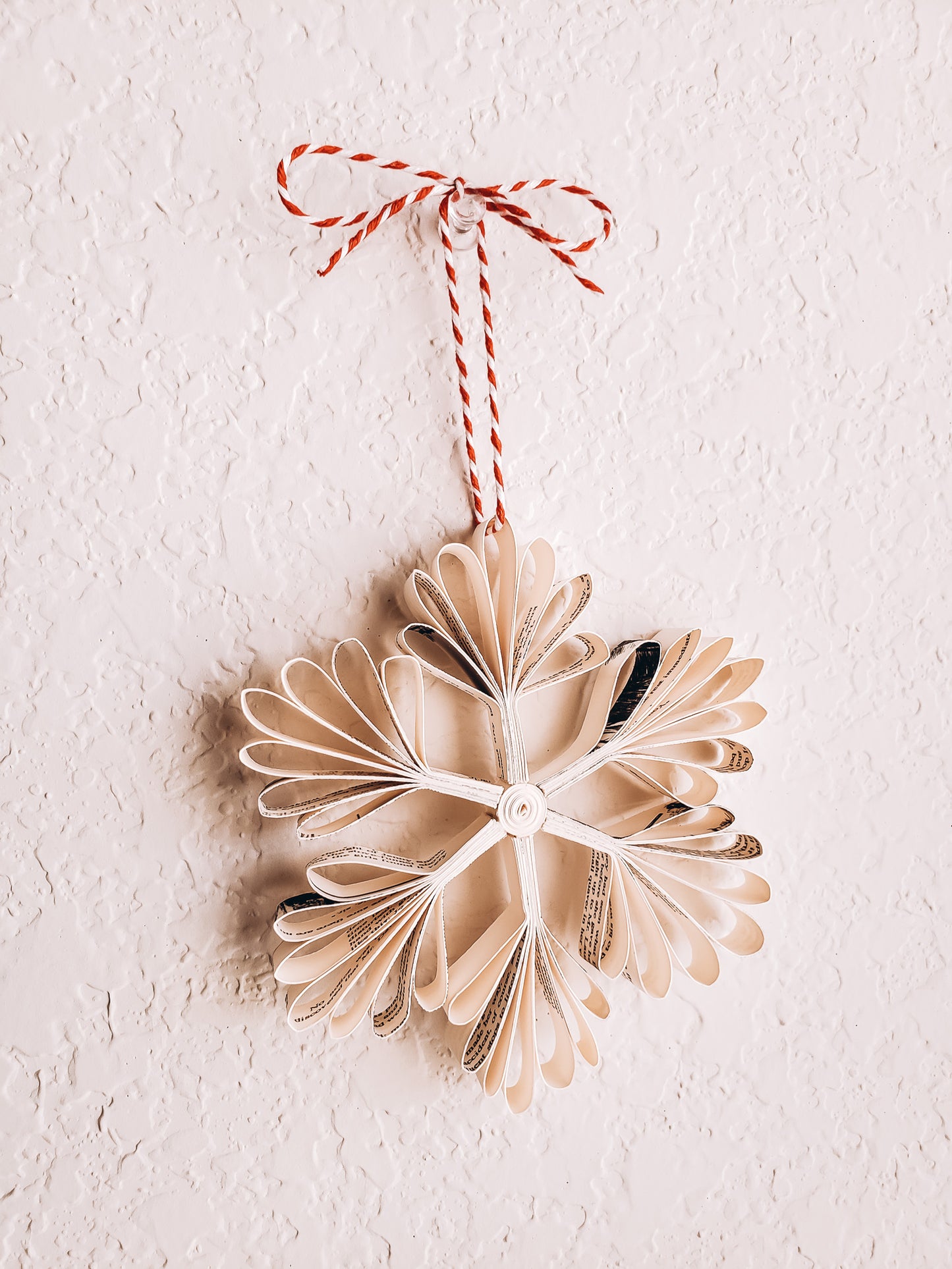 book page paper snowflake ornament - Novel Blossoms Co