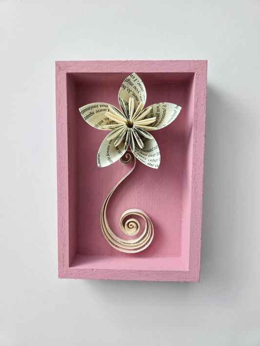 Small Framed Paper Flower Art - Starflower