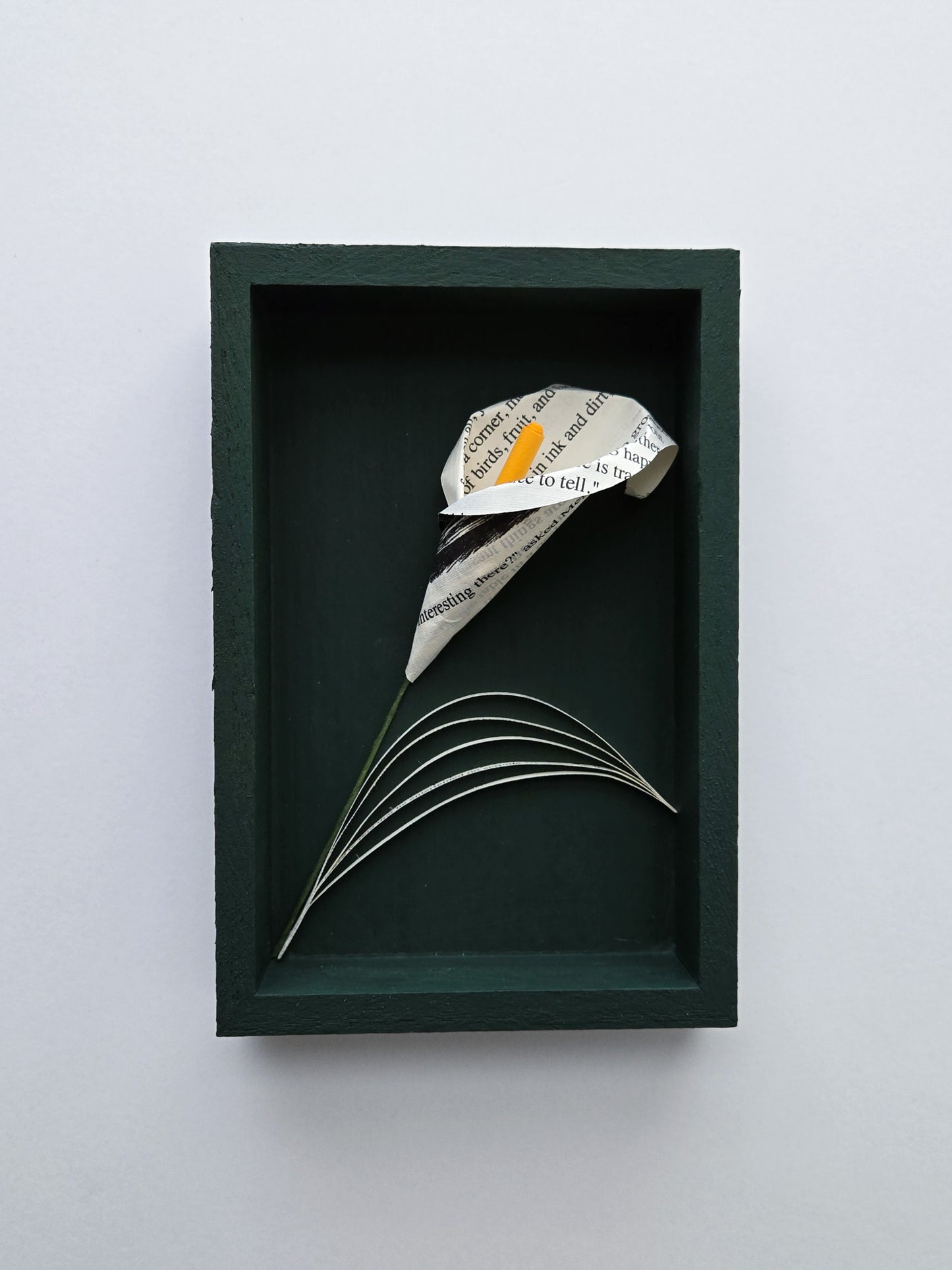 Small Framed Paper Flower Art - Calla Lily