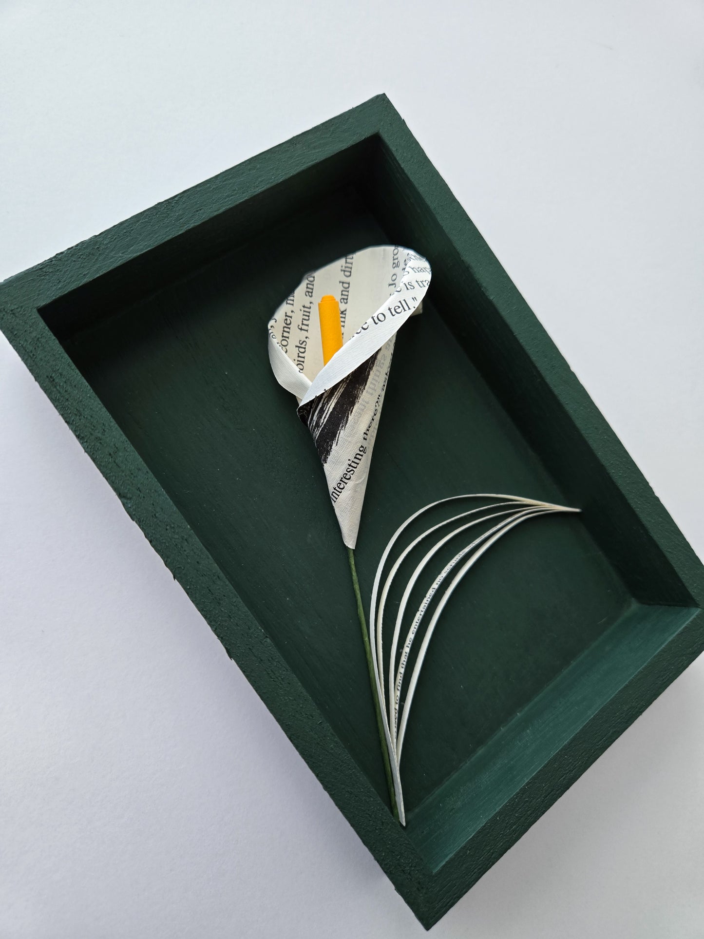 Small Framed Paper Flower Art - Calla Lily