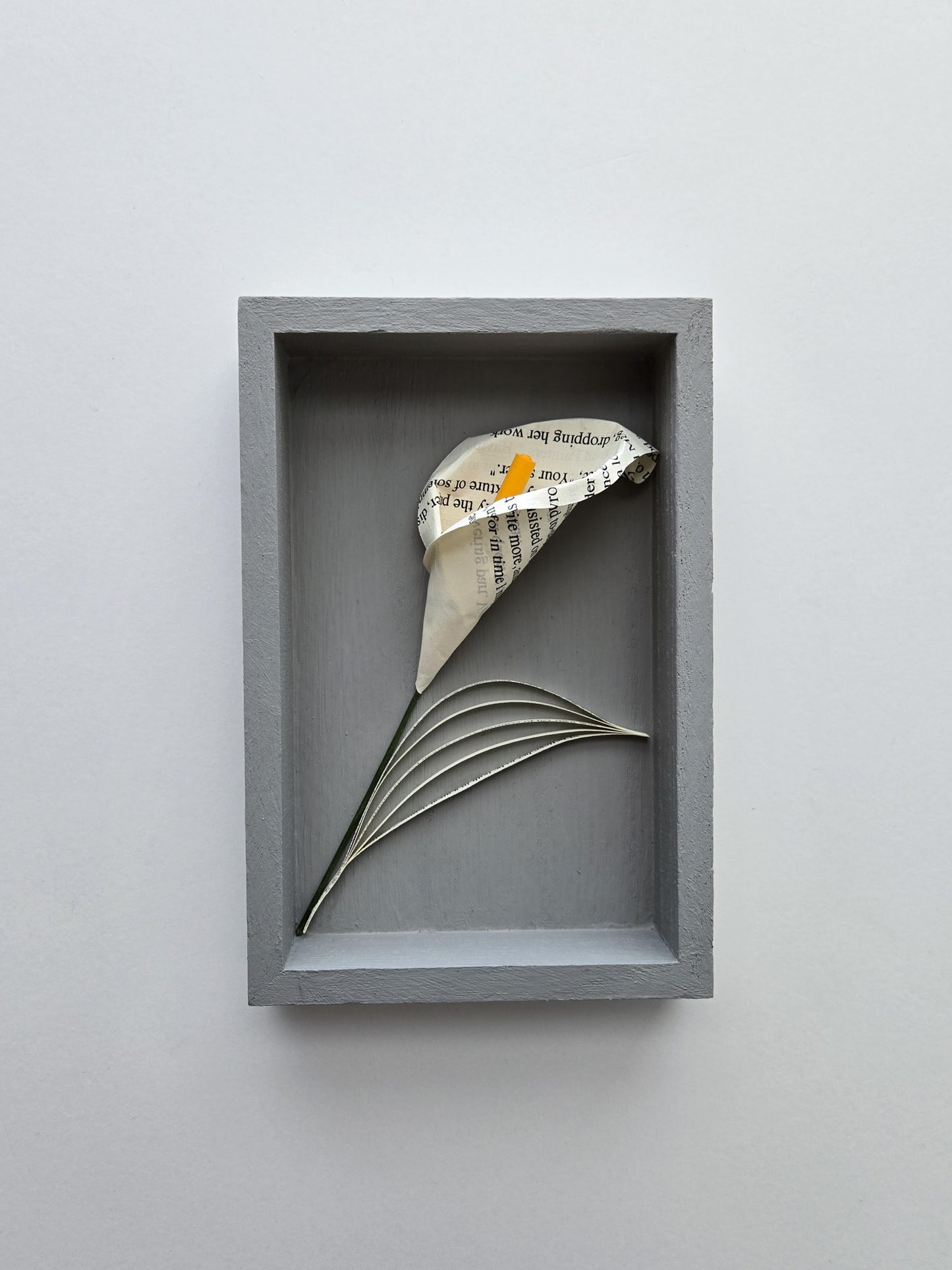 Small Framed Paper Flower Art - Calla Lily