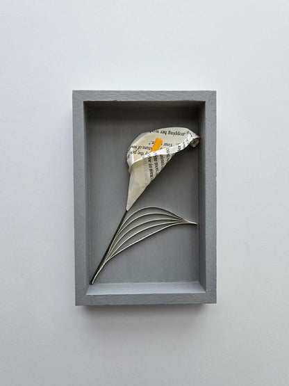 Small Framed Paper Flower Art - Calla Lily