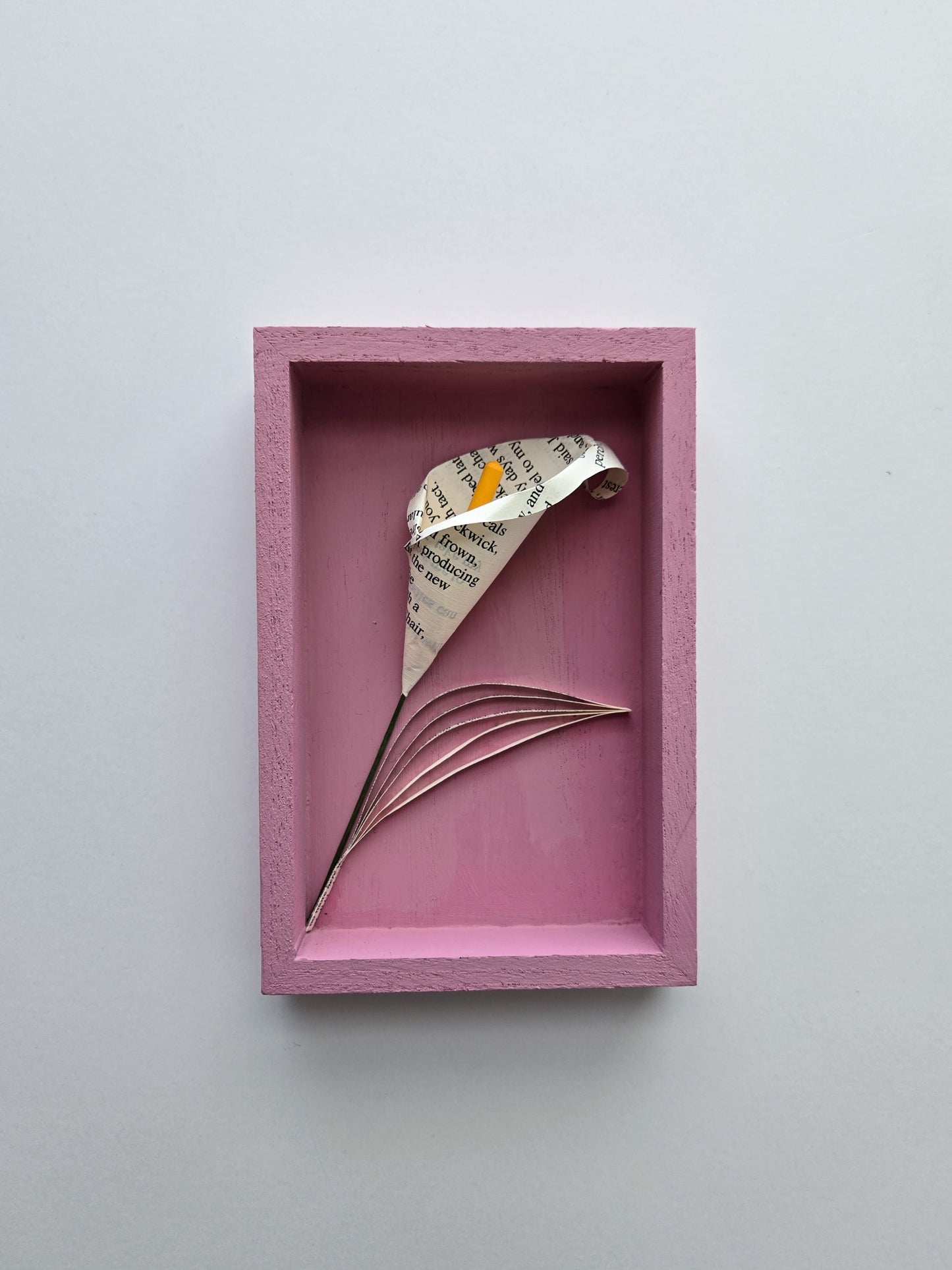 Small Framed Paper Flower Art - Calla Lily
