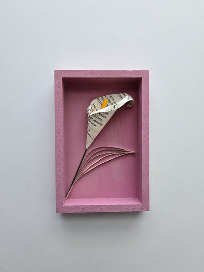 Small Framed Paper Flower Art - Calla Lily