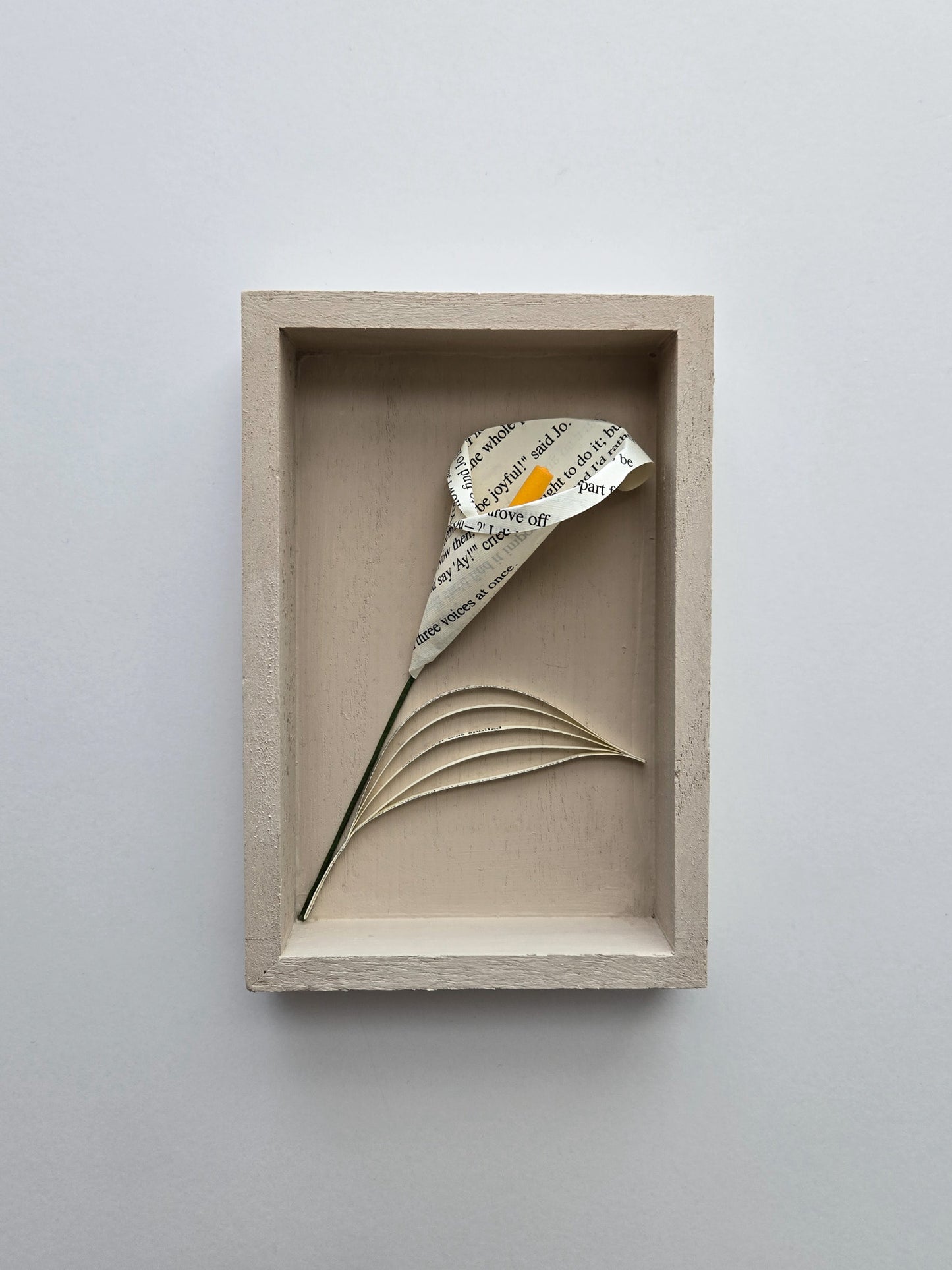 Small Framed Paper Flower Art - Calla Lily
