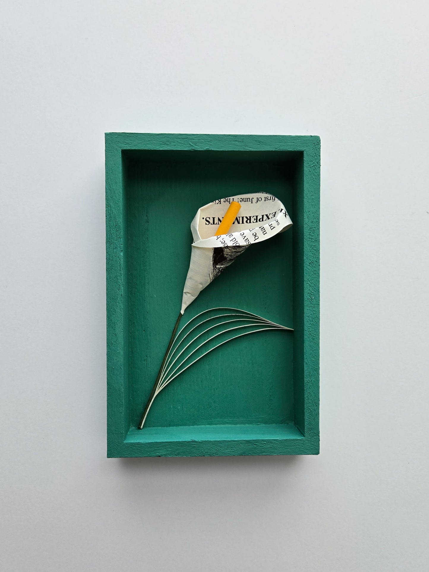 Small Framed Paper Flower Art - Calla Lily