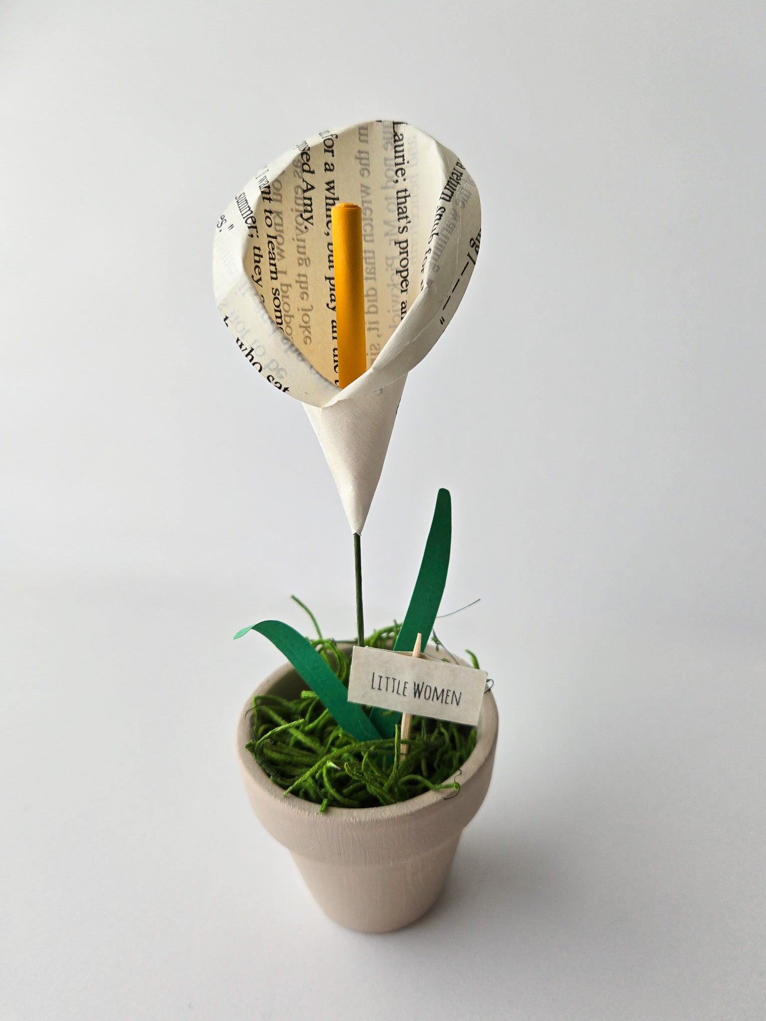 calla lily paper flower Potted Book Page Paper Flower