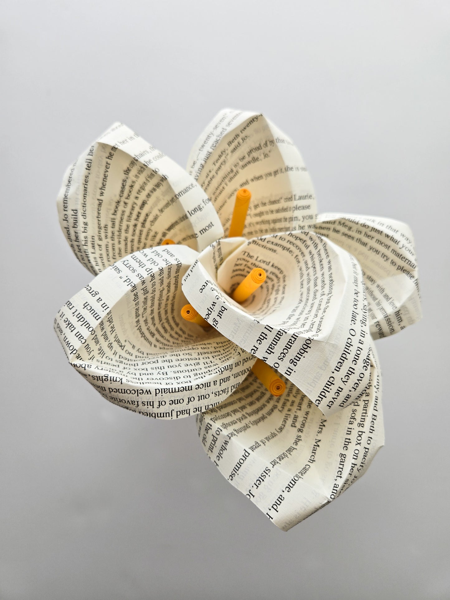 Book Page Paper Flower Bouquet - Calla Lily