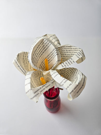 Book Page Paper Flower Bouquet - Calla Lily