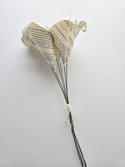 Book Page Paper Flower Bouquet - Calla Lily