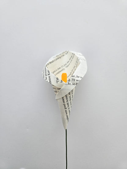Book Page Paper Flower Bouquet - Calla Lily