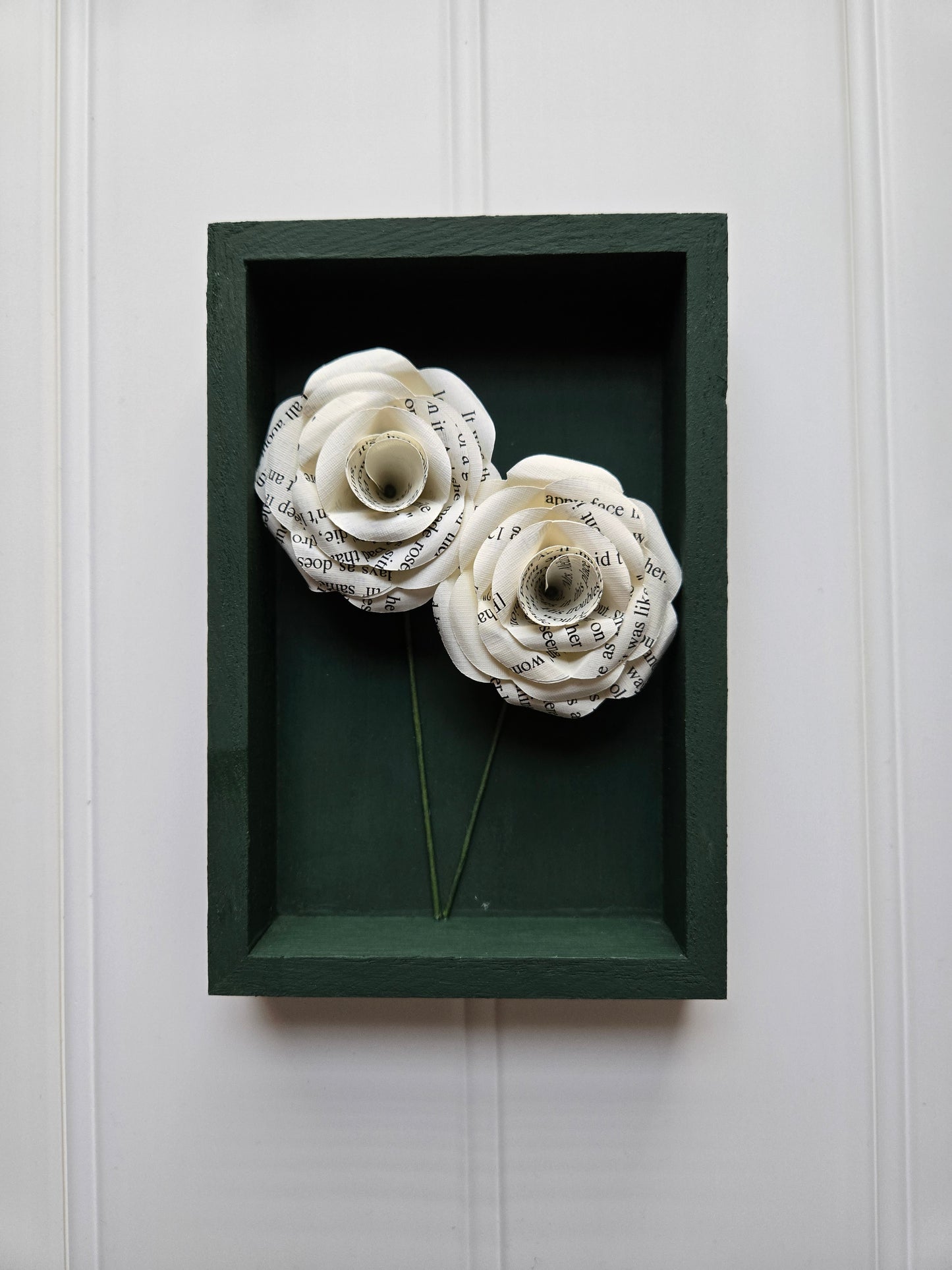 Small Framed Paper Flower Art - Roses