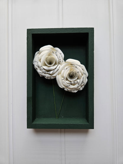 Small Framed Paper Flower Art - Roses