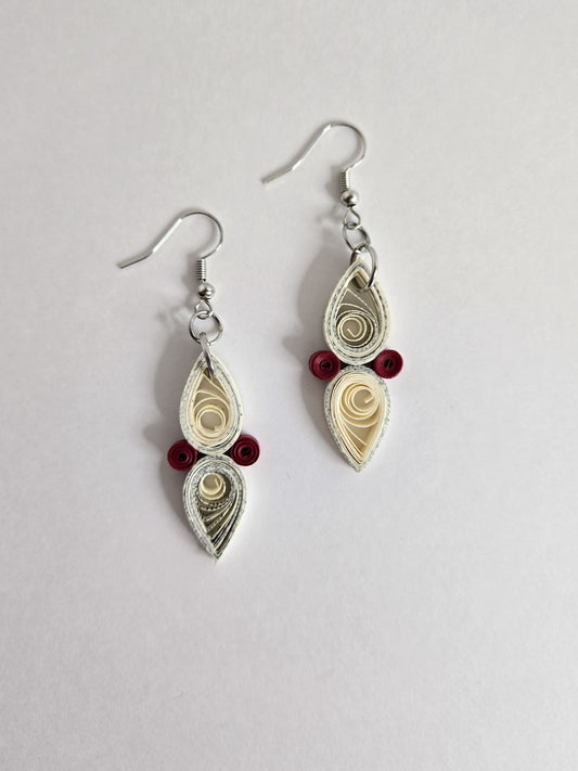 Book Page Quilling Earrings - Reader Tears Style