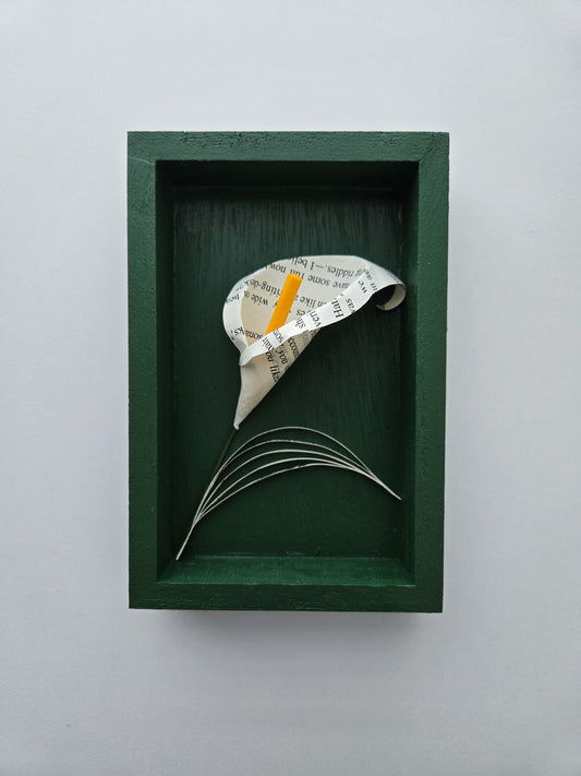 Small Framed Paper Flower Art - Calla Lily