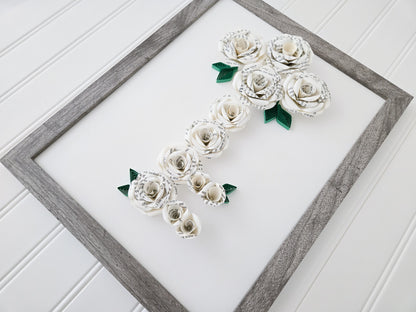 Large Framed Paper Flower Art - Key Design