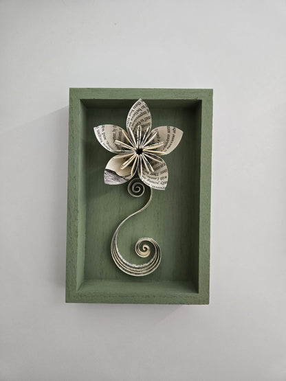 Small Framed Paper Flower Art - Starflower