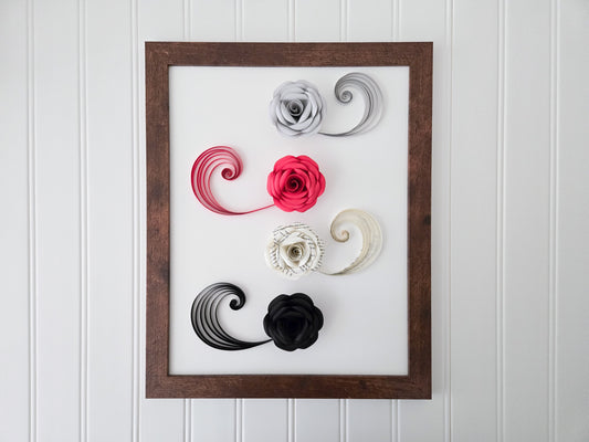 Large Framed Paper Flower Art - 4 Londons Design