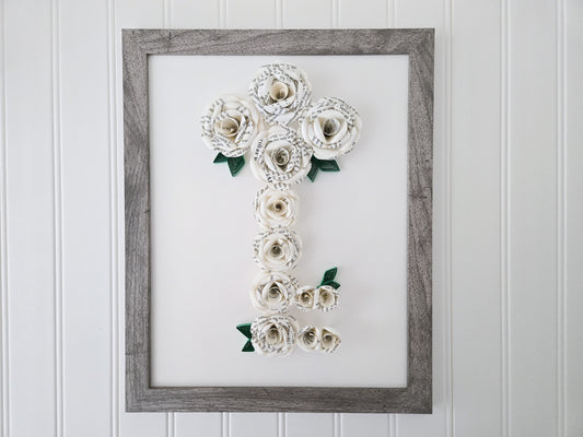 Large Framed Paper Flower Art - Key Design