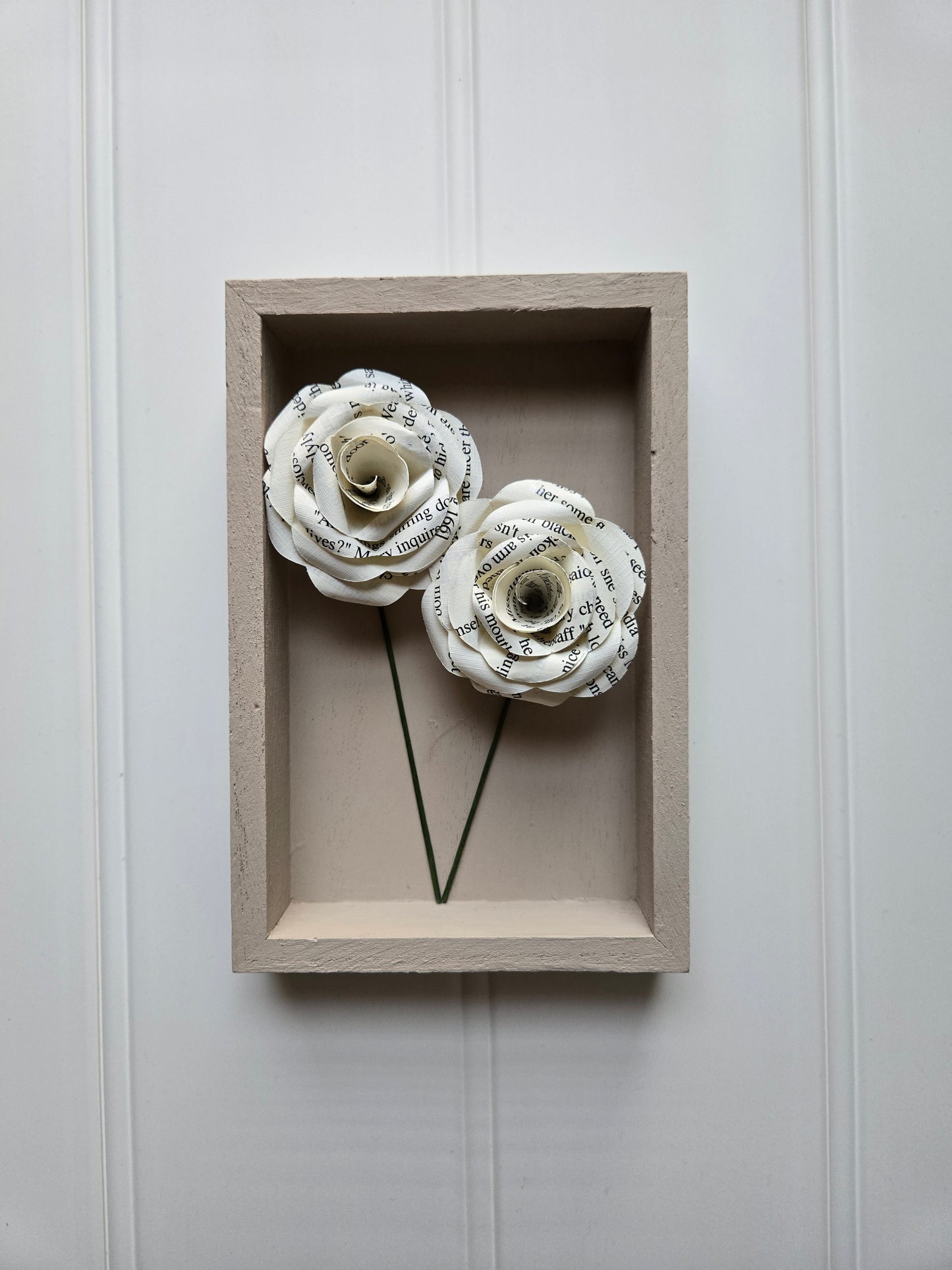 Small Framed Paper Flower Art - Roses