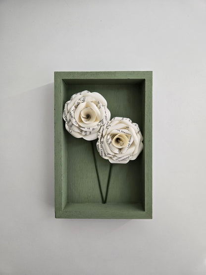 Small Framed Paper Flower Art - Roses
